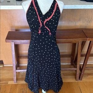 Black Polka Dot Halter Dress